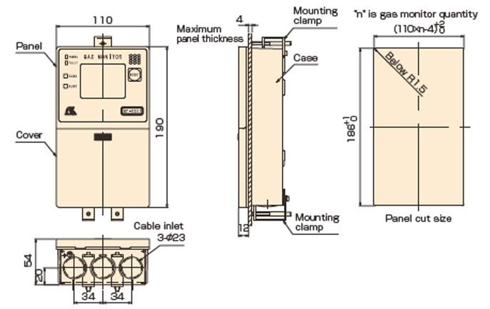 RIKEN KEIKI RM-6002 เครื่องตรวจวัดก๊าซ Combustible gases Toxic gases Oxygen (4-20mA)